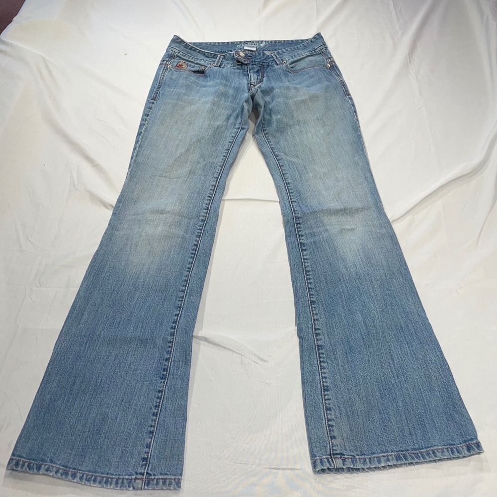 Parasuco Denim Legend Flare Jeans Womens 28 Medium Wash Low Rise Y2K Blue